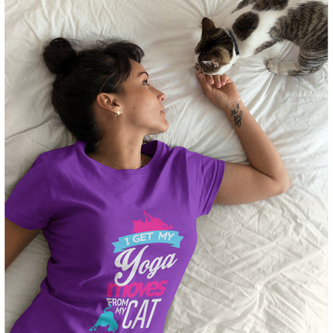 Image of Yoga Moves From My Cat - Women's Tee - dil se yoga