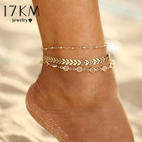Image of Gold/Silver/Crystal Sequins Anklet (Boho Summer Style) - dil se yoga