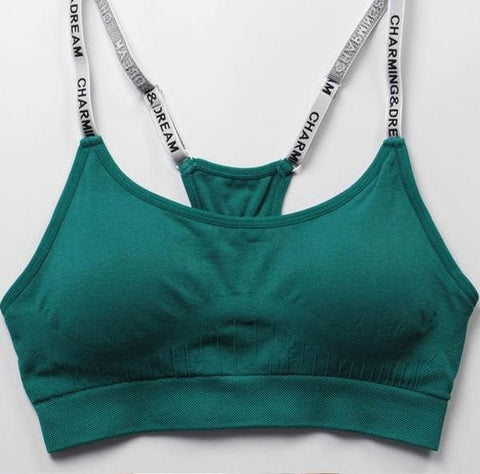Image of "Charming & Dream" Adjustable Push-Up Yoga Top - dil se yoga