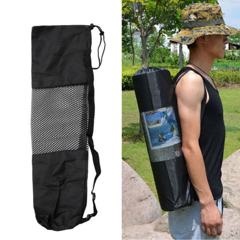 Image of Adjustable Strap Nylon Yoga Mat Carrier Bag (Mesh Center) - dil se yoga