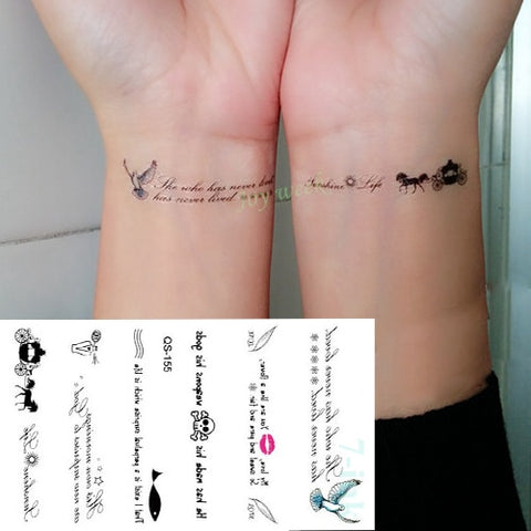 Image of Pulse & Script Waterproof Temporary Tattoos (25 Variants) - dil se yoga