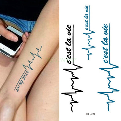 Image of Pulse & Script Waterproof Temporary Tattoos (25 Variants) - dil se yoga