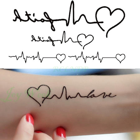 Image of Pulse & Script Waterproof Temporary Tattoos (25 Variants) - dil se yoga