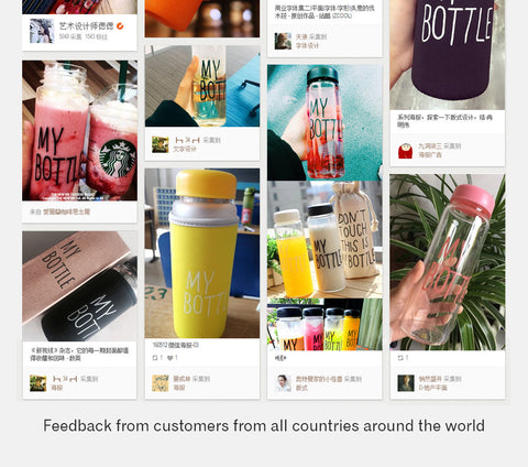 Image of "My bottle" Korean style 480ml/16.2oz Water Bottles - dil se yoga