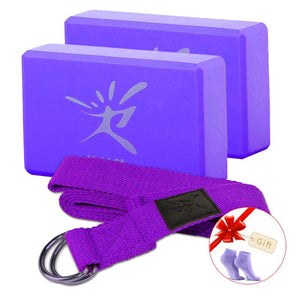"Nandrani" EVA Yoga Set - 2 Bricks + Training Belt - dil se yoga
