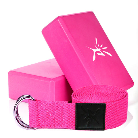 Image of "Nandrani" EVA Yoga Set - 2 Bricks + Training Belt - dil se yoga