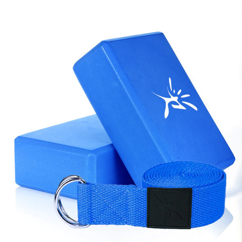 Image of "Nandrani" EVA Yoga Set - 2 Bricks + Training Belt - dil se yoga